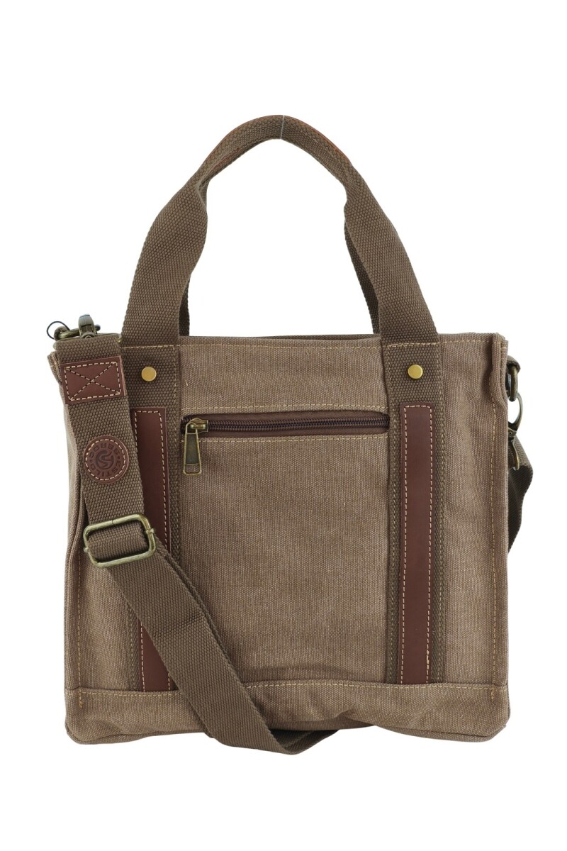 Cartera morral de lona Marrón