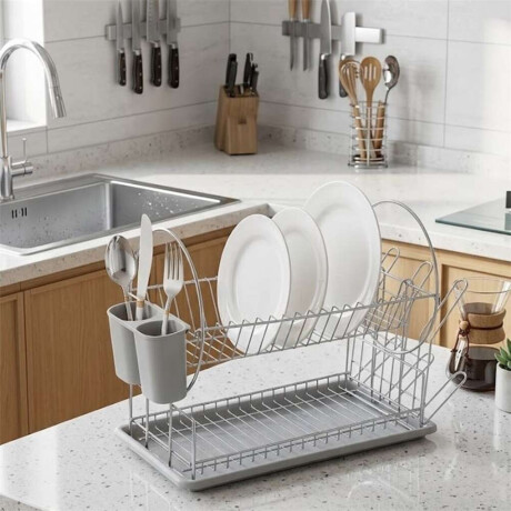 Escurridor Acrom C/Bandeja Y Cub 38X235X32Cm Gris