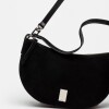 Cartera al Hombro Lua En Cuero Gamuza Negro