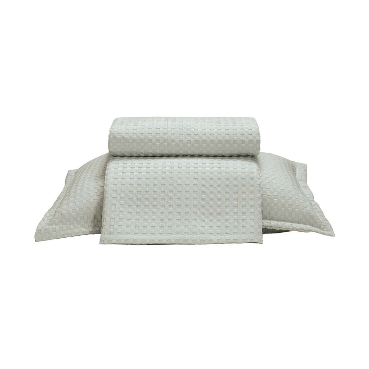 Juego Colcha y Funda Dohler Provenza 1 Plaza 100% Microfibra - Verde Agua 