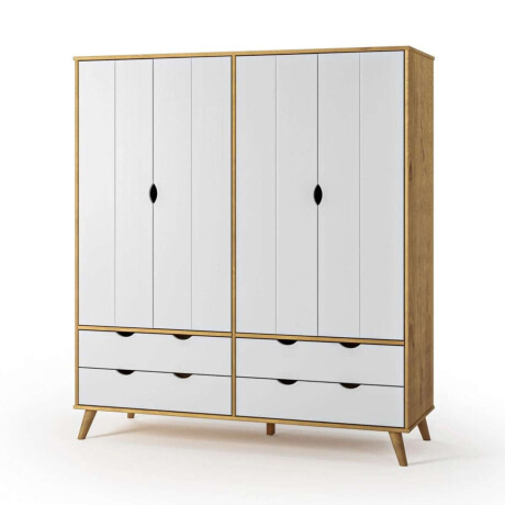 Ropero 4 puertas 4 Cajones Linea Dublin Blanco