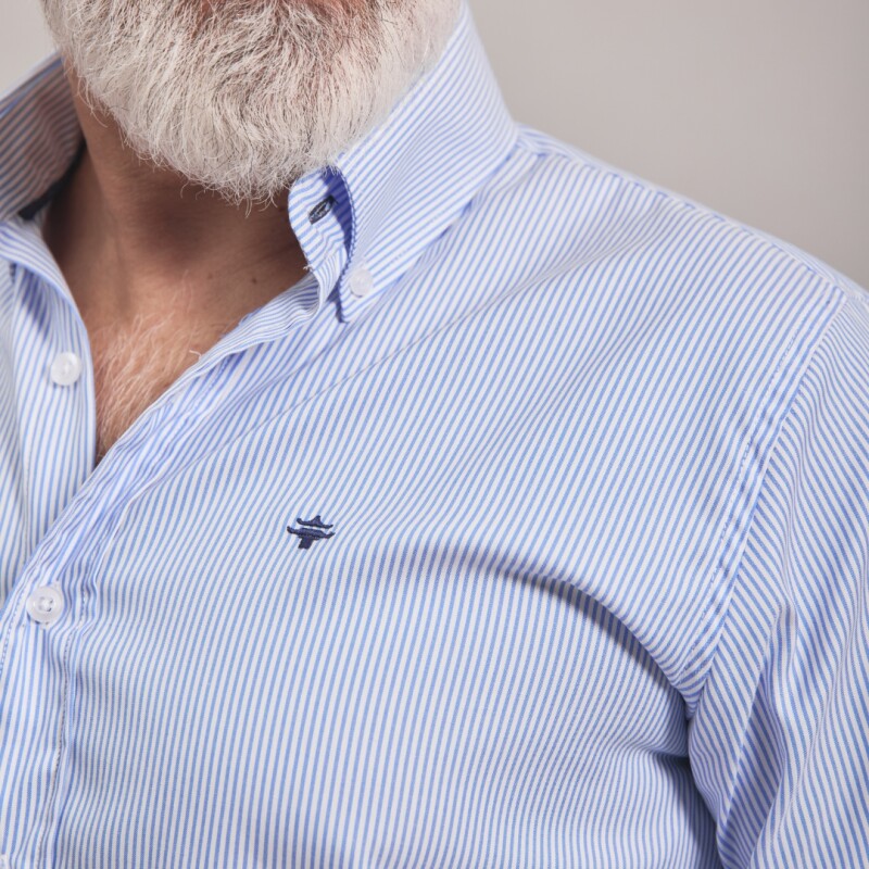 CAMISA OXFORD Blanco rayado