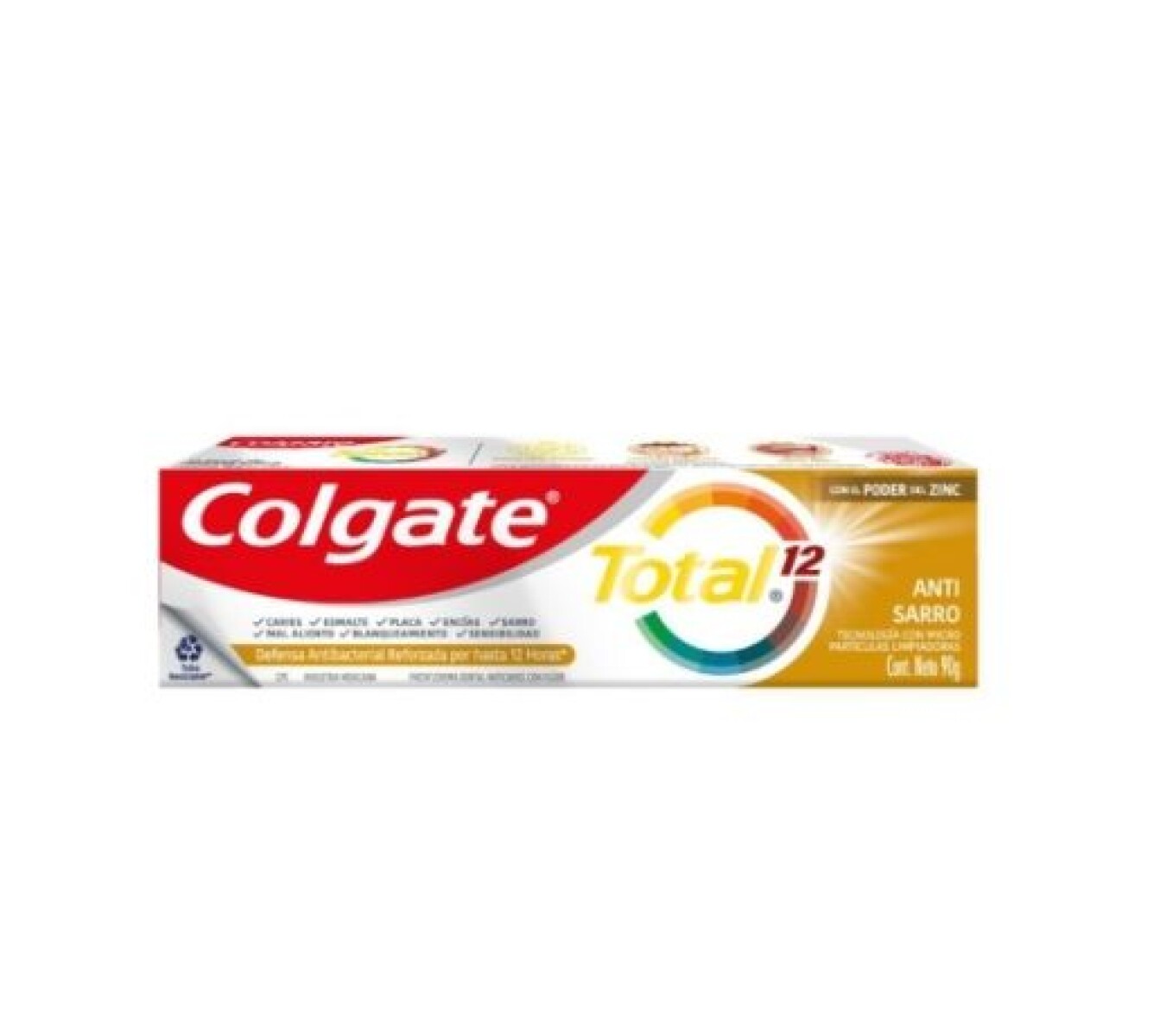 Colgate Pasta de Dientes Total 12 Anti Sarro 90g – Protección y Limpieza