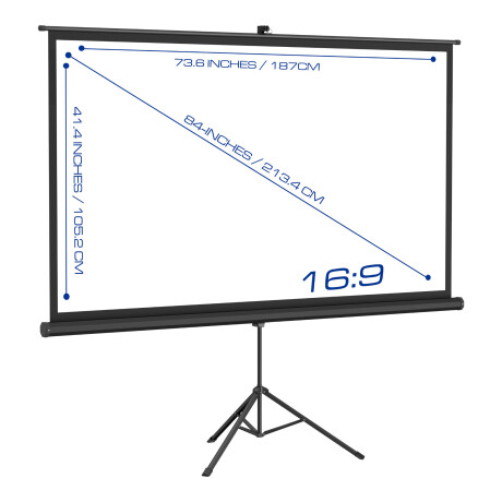 Pantalla Plegable Vivibright Blanca 84" 16:9 Con Soporte 001