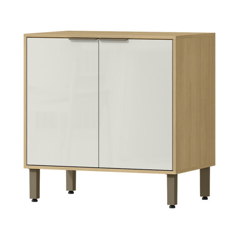 Bajo Mesada Linea Gloria 80 cm 2 Puertas y 1 Estante con Tapa - Castaño / Off White Bajo Mesada Linea Gloria 80 cm 2 Puertas y 1 Estante con Tapa - Castaño / Off White