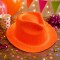 Sombrero Cowboy Glitter Neon Naranja