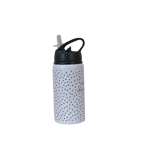 Caramañola térmica con pico diseño blanca y lunares Caramañola Térmica Con Pico Diseño Blanca Y Lunares