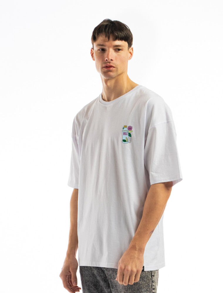 Remera Estampada Oversize Blanco/Fantasia 1