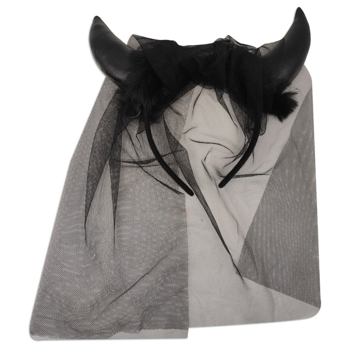 Accesorio para disfraz Tiara con velo y cuernos Devil 