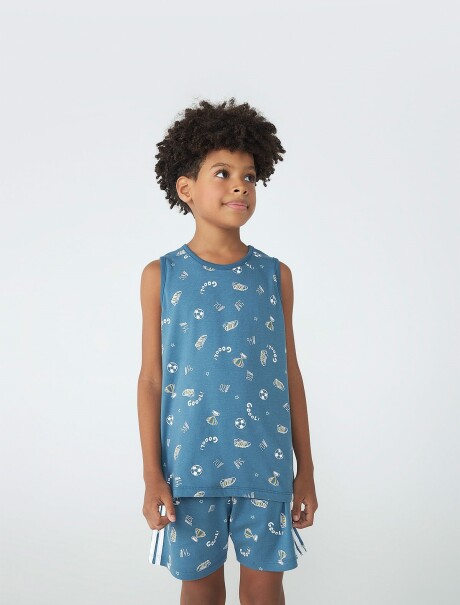 PIJAMA INFANTIL CON ESTAMPADO AZUL