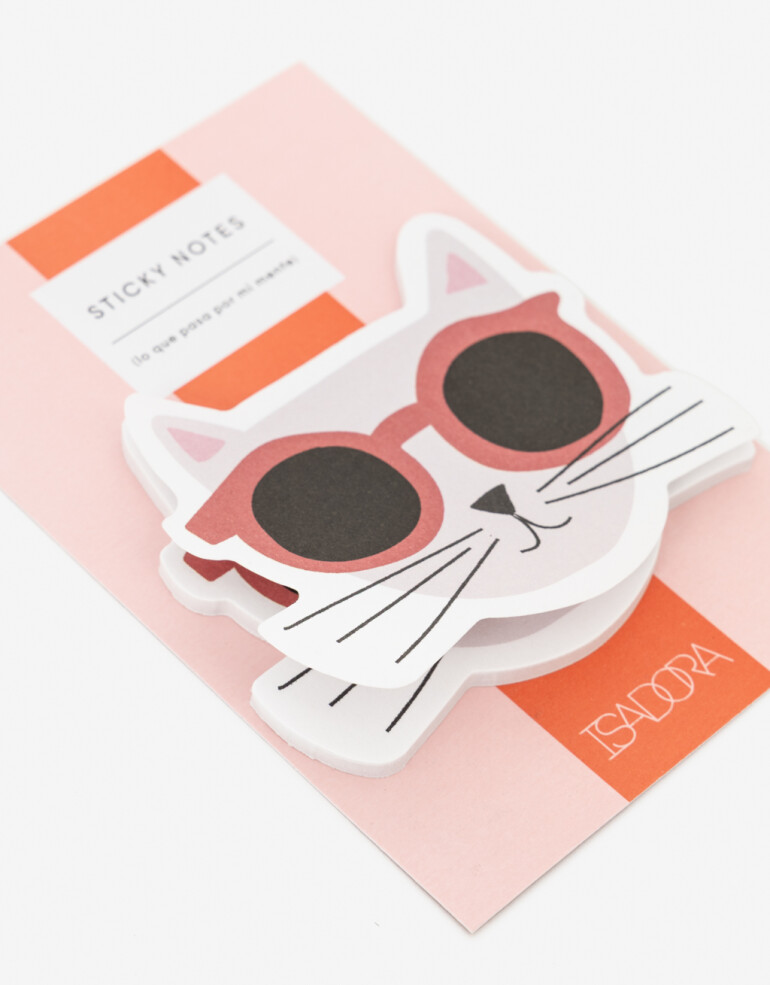 Útiles Varios Set de Notas Sticky Notes Diseño Gatito - Combinacion Multicolor