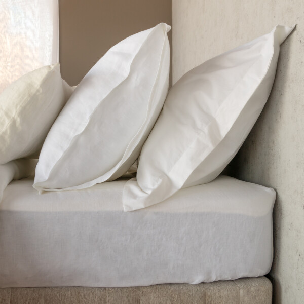 FUNDA DE ALMOHADA FRENCH FLAX LINEN Blanco - SET x 2