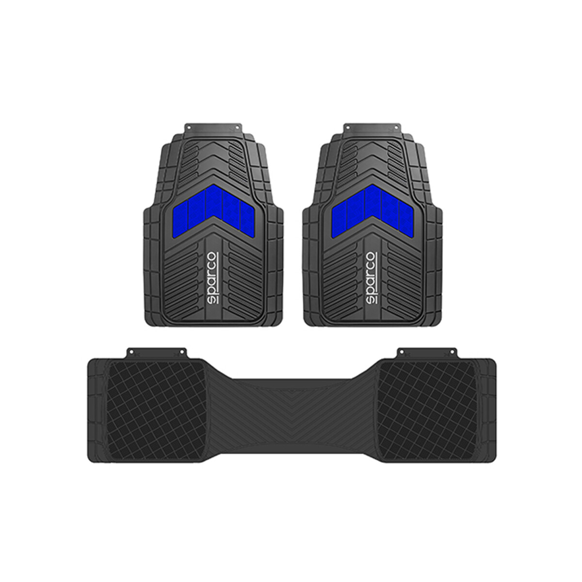 Juego De Alfombras De Tres Piezas Sparco Color Azul 