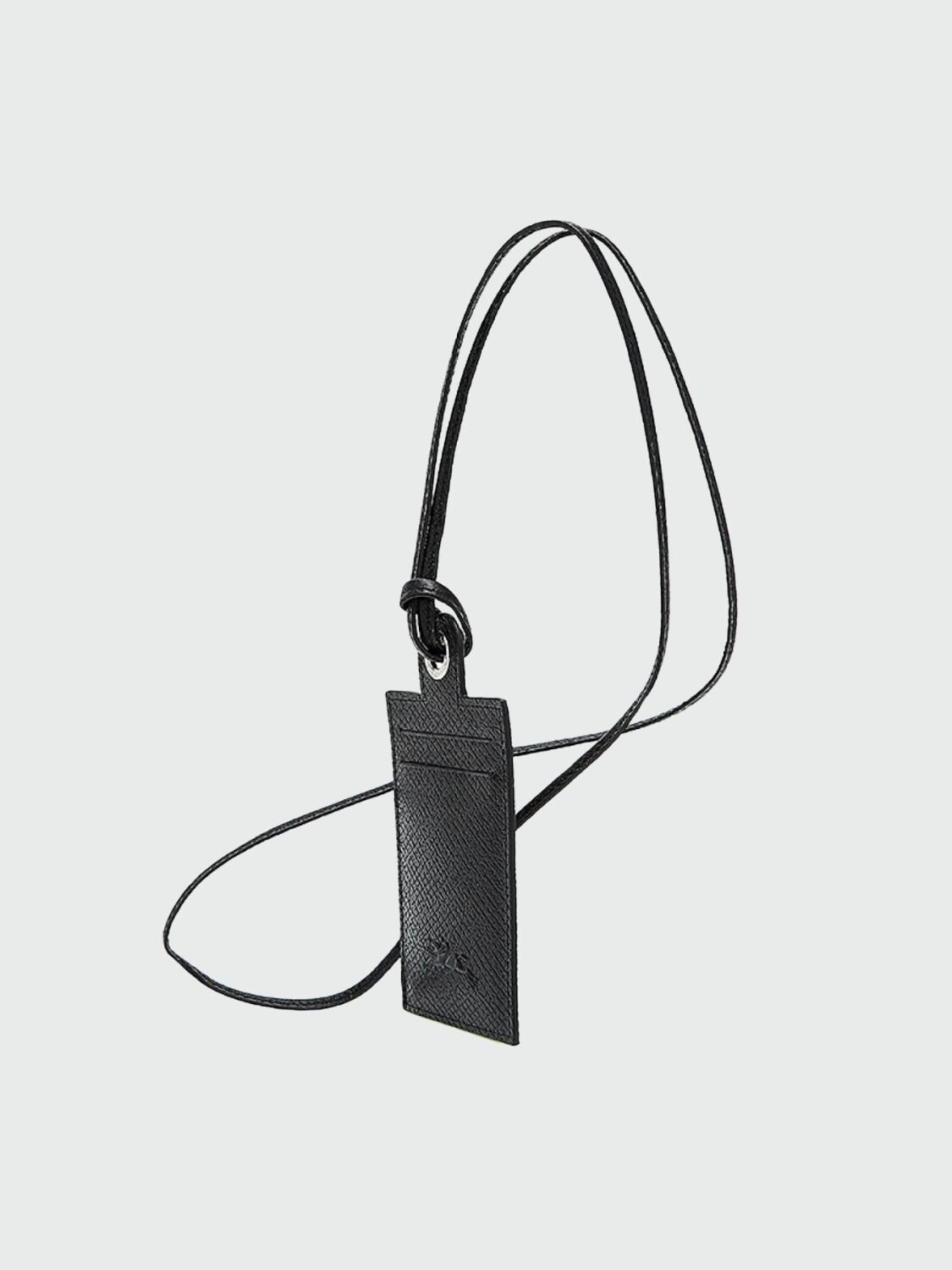 Longchamp -Tarjetero de cuero para colgar, Le pliage Negro