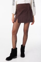 Falda Leather Marina Marron