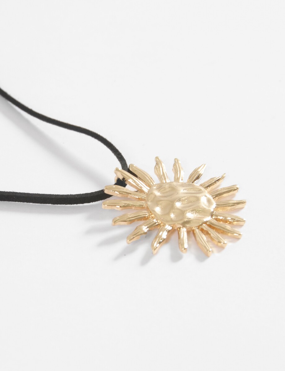 Collar cordón dije sol texture - dorado 