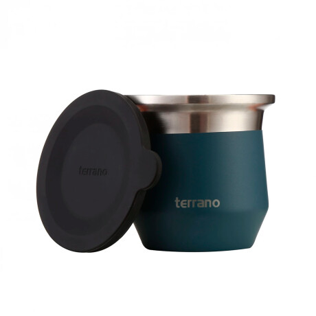 Mate Terrano Flap con Tapa Acero Inoxidable AZUL-OSCURO