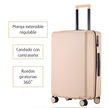 Valija Mediana Rígida Con Ruedas 360° Liviana y Compacta Salmon/negro