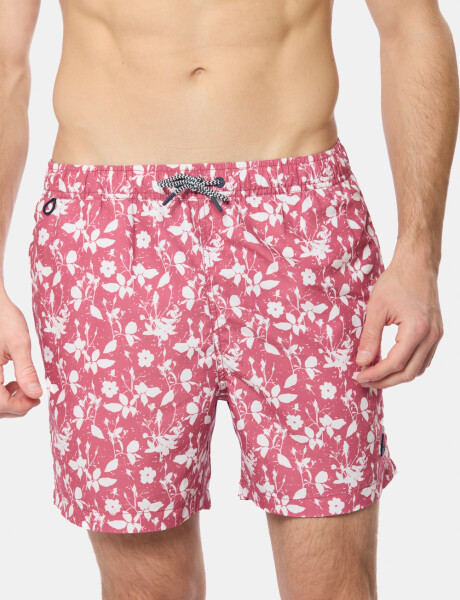 SHORT DE BAÑO ESTAMPADO Rosado