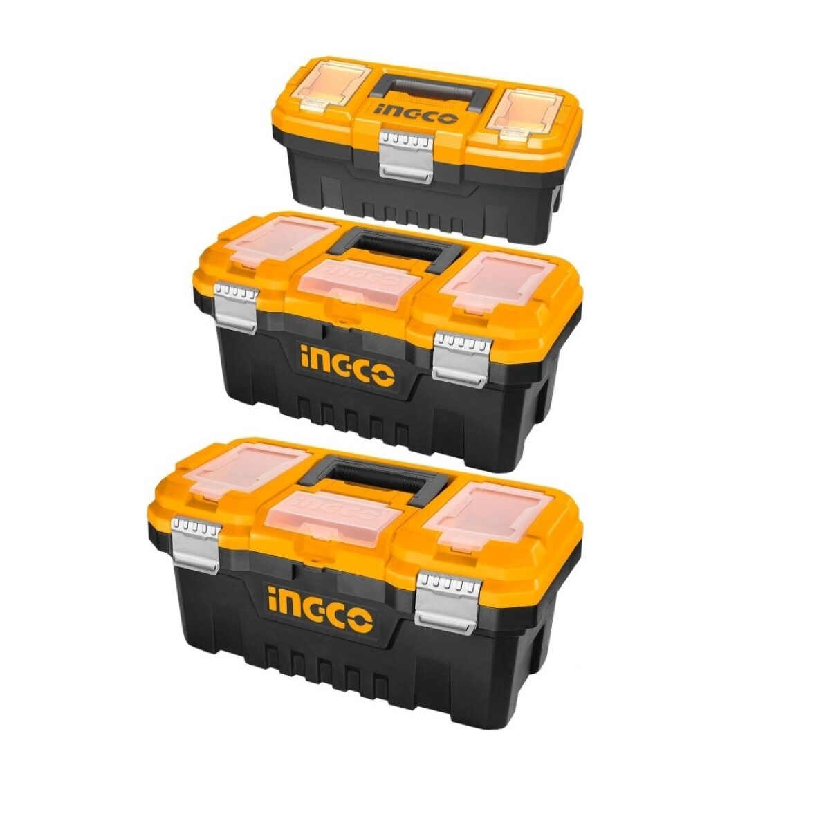 KIT X 3 CAJAS VALIJA HERRAMIENTAS 14´´ 17´´ 20´´ BROCHE METAL PBXK0302 INGCO 