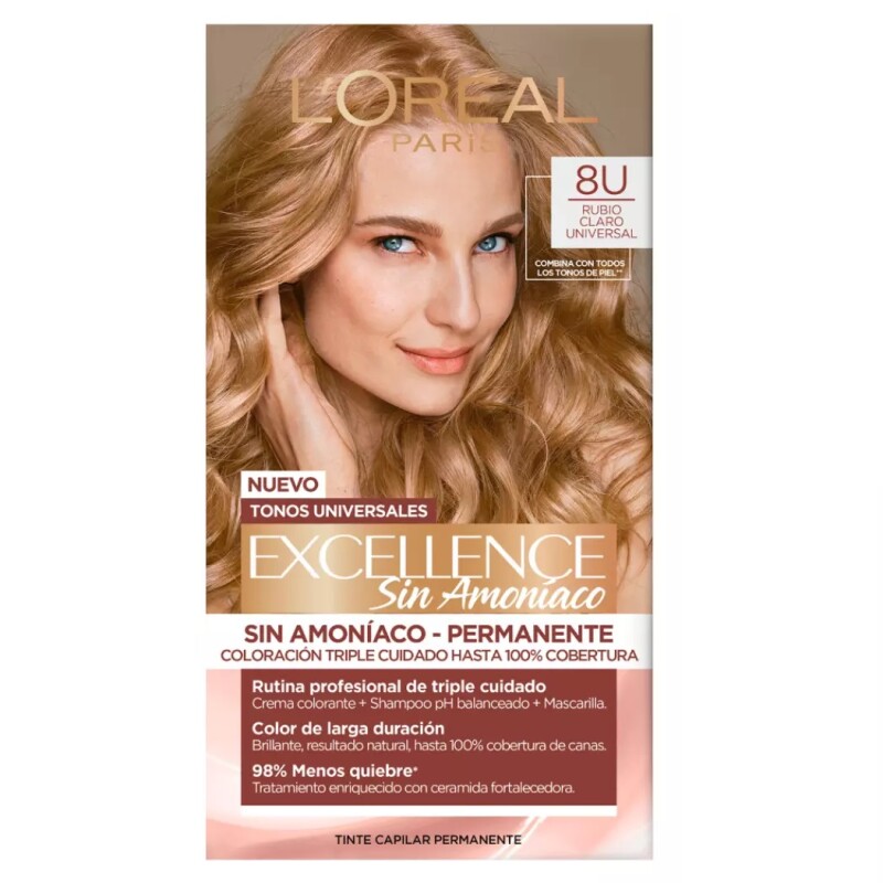 Tinta L'oreal Excellence Nudes 8u Rubio Claro Tinta L'oreal Excellence Nudes 8u Rubio Claro