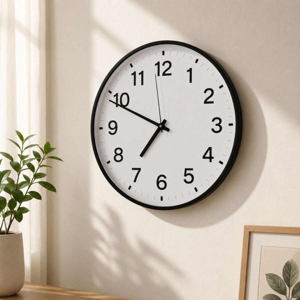RELOJ DE PARED A PILA 30CM NEGRO 