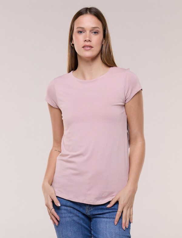Remera Basica Manga Corta ROSA