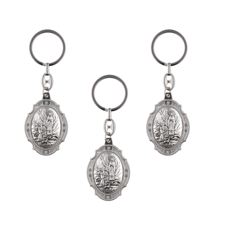 LLAVEROS DE METAL DE SANTOS X3 UNIDADES Gp119/virgen De Lourdes