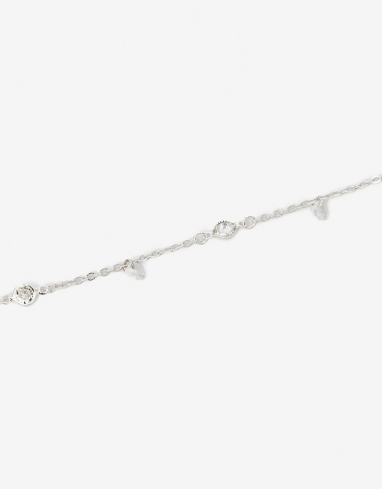 Pulseras Flexibles Strass Pulsera Flexible De Corazón Cubic - Plateado