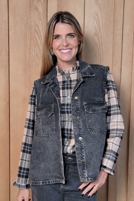 Chaleco Biker Denim Negro