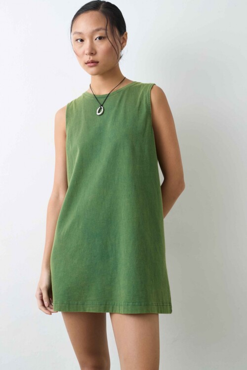 Vestido Aura Verde Gastado