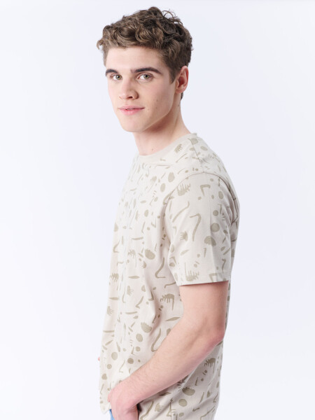 Remera Estampa Beige