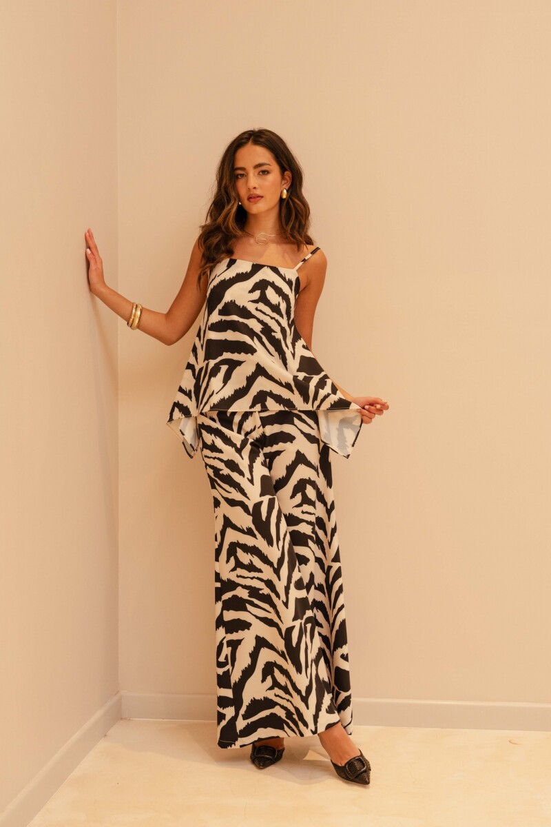 PANTALON SERENA MIDNIGHT NATURAL ZEBRA 