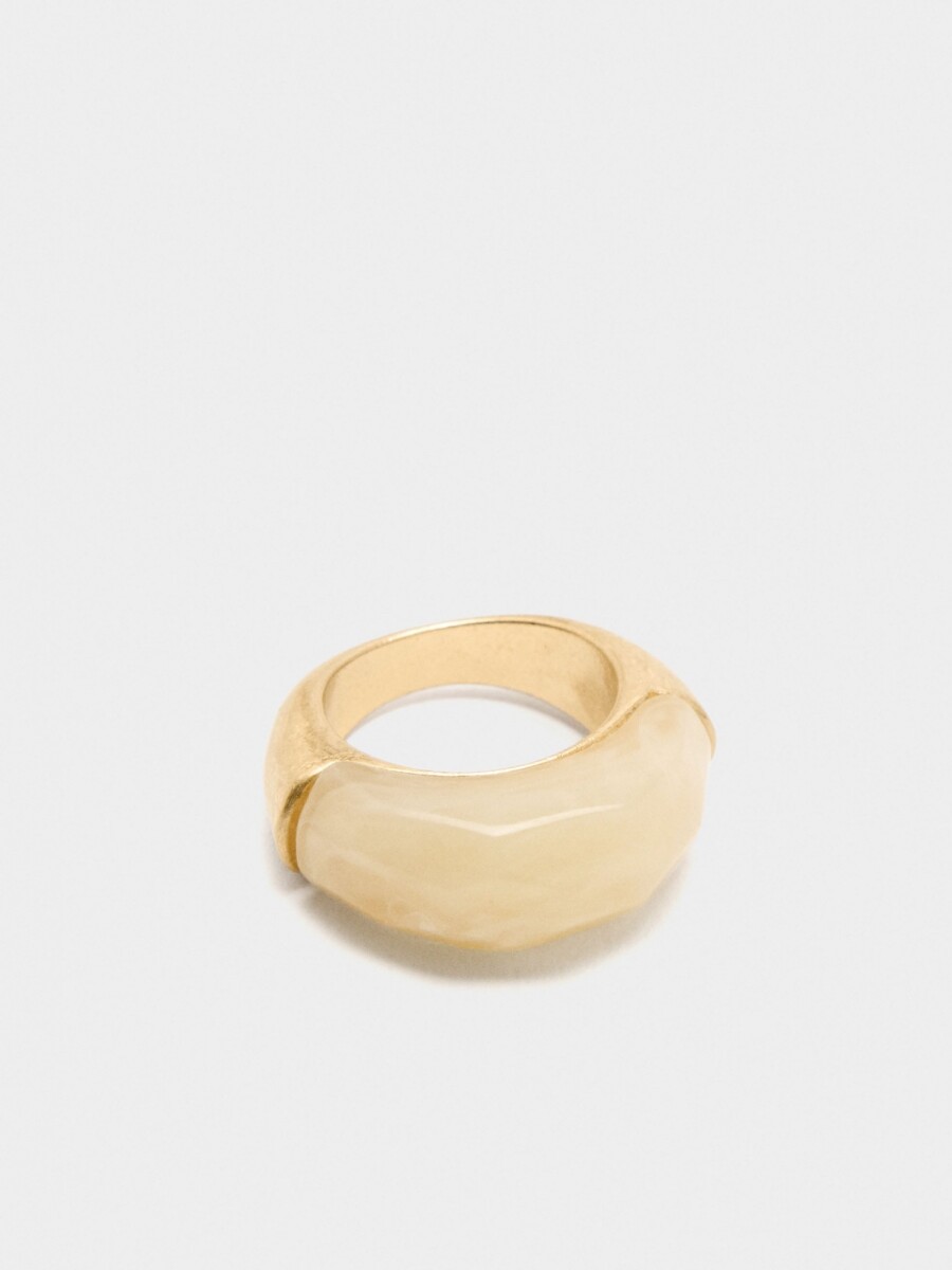 Anillo Con Detalle Efecto Piedra beige