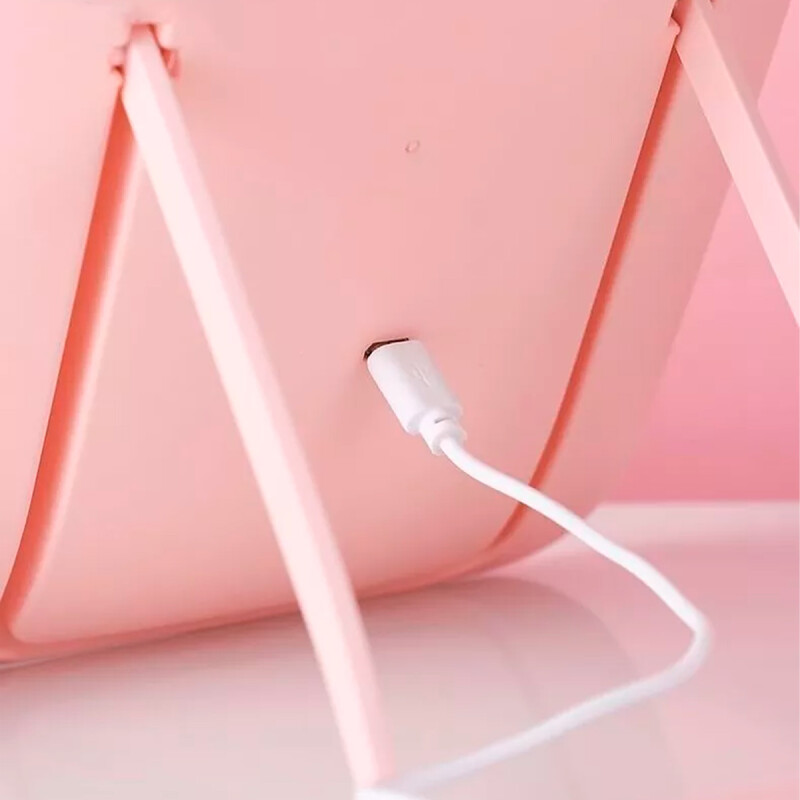 Espejo rectangular con luz led ROSADO