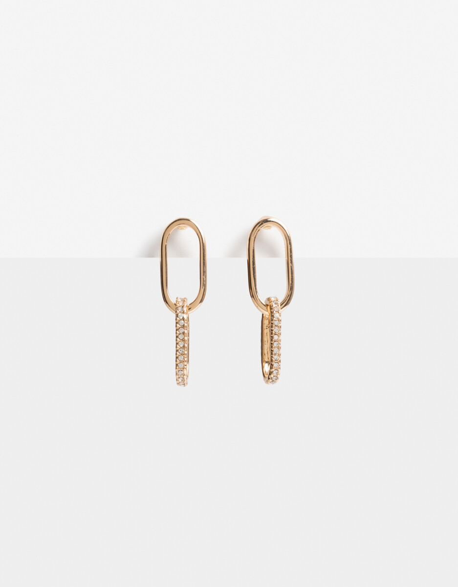 Aros De Eslabones Bañados En Oro 