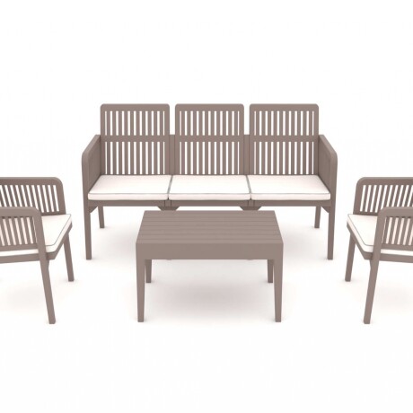 Lizbon Lounge Set: Muebles de Resina UV Resistentes para Ambientes Exteriores 3+1+1 + Mesa Capuccino Lizbon Lounge Set: Muebles de Resina UV Resistentes para Ambientes Exteriores 3+1+1 + Mesa Capuccino
