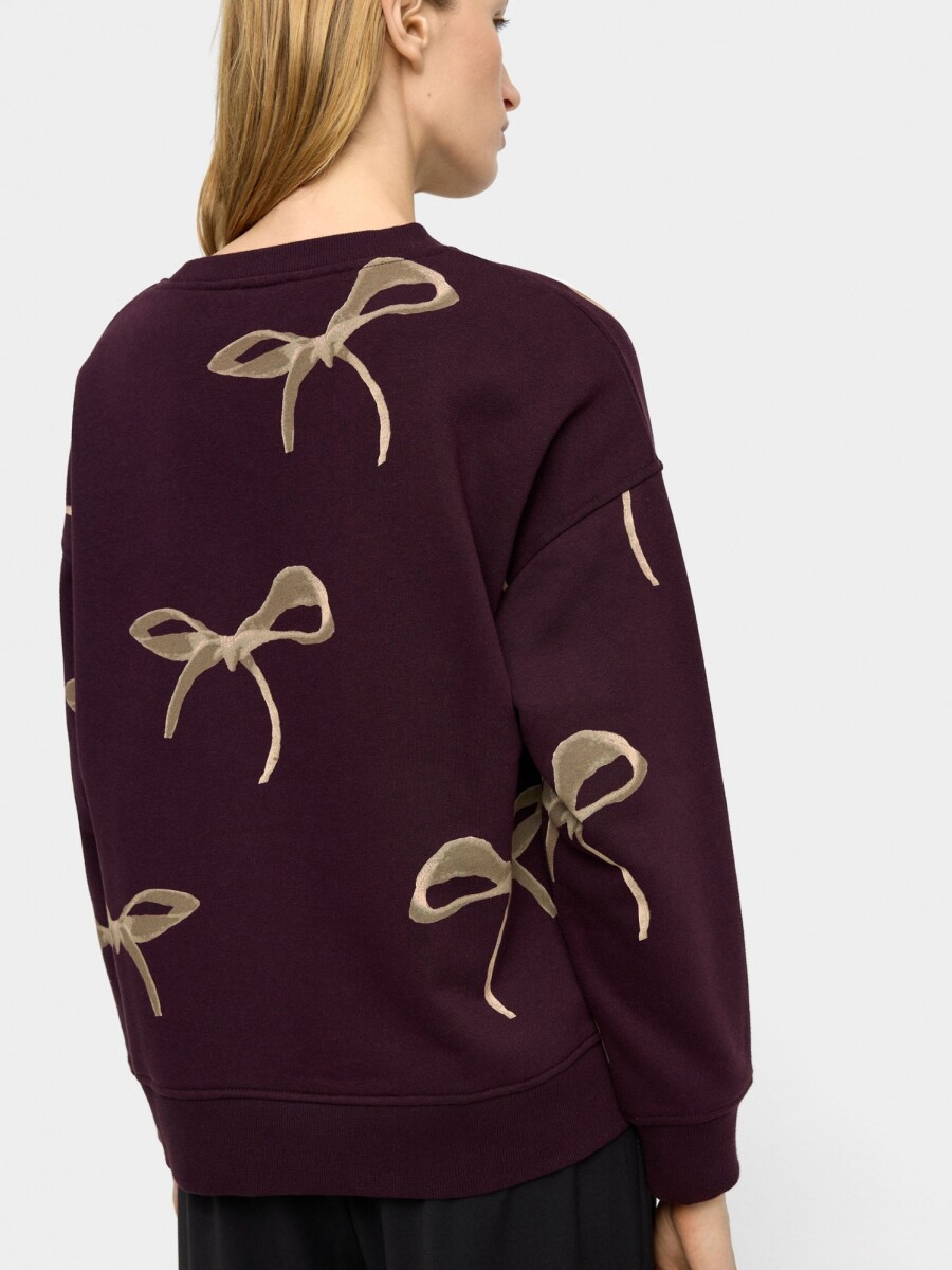 Sudadera Con Estampado De Lazos burdeos