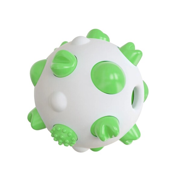 Pelota Juguete Perros Molar Macizo Limpia Dientes Resistente Color Variante Blanco Verde