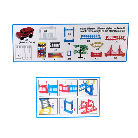 Outlet Pista de Autos c/accesorios 89 pcs caja 33x24x6.6cm Outlet Pista De Autos C/accesorios 89 Pcs Caja 33x24x6.6cm