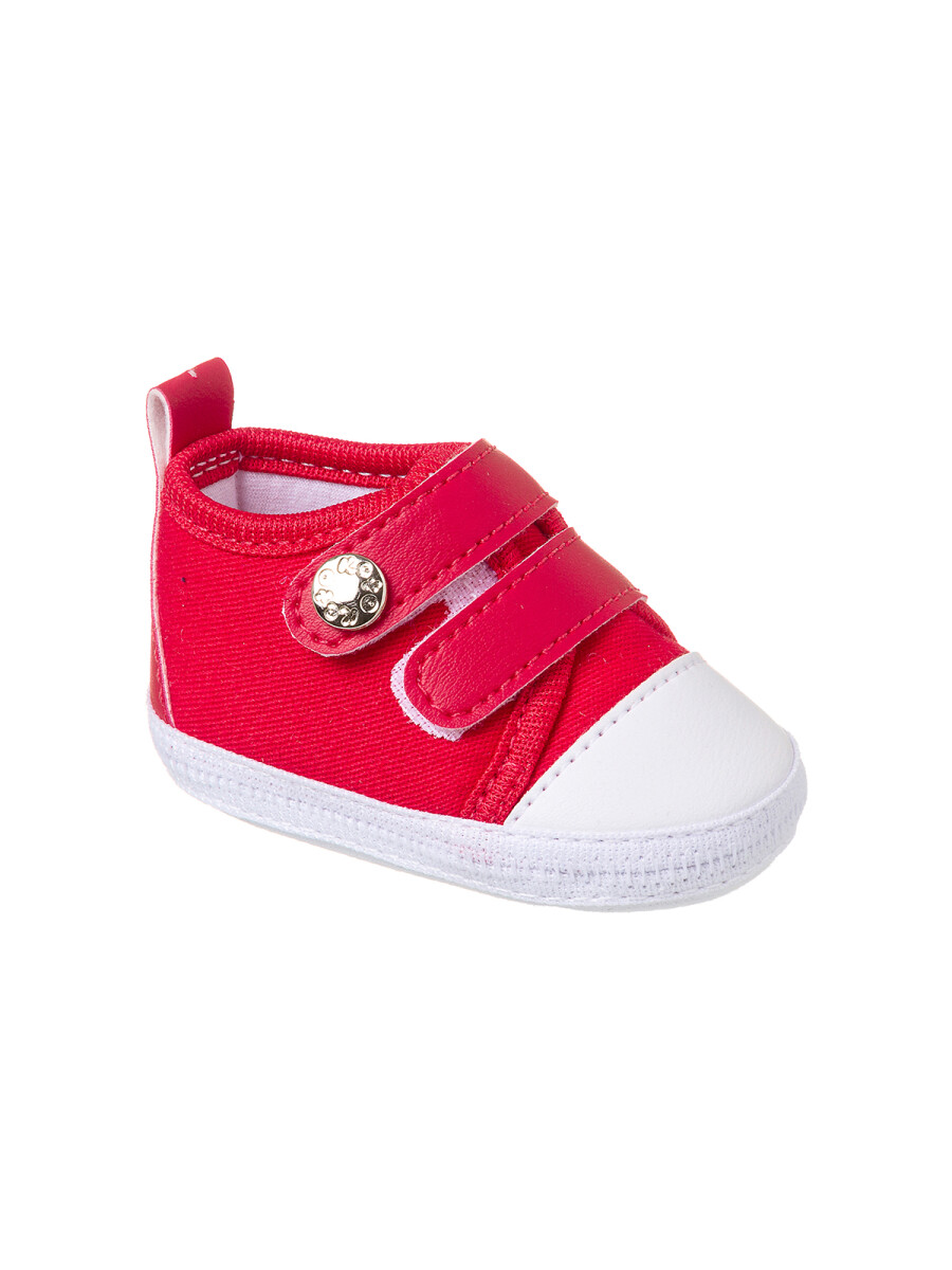 Tenis Con Dos Velcros Bebe - Rojo 