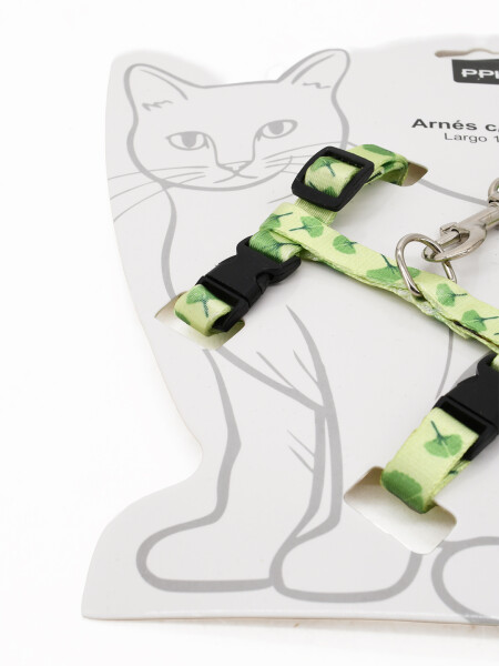 ARNÉS PARA GATO CON CORREA VERDE