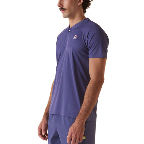 Fila Player F-Box Basic Polo Tenis Para Hombre Azul Carbono-Blanco