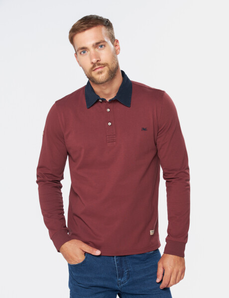 REMERA POLO LISA Bordo