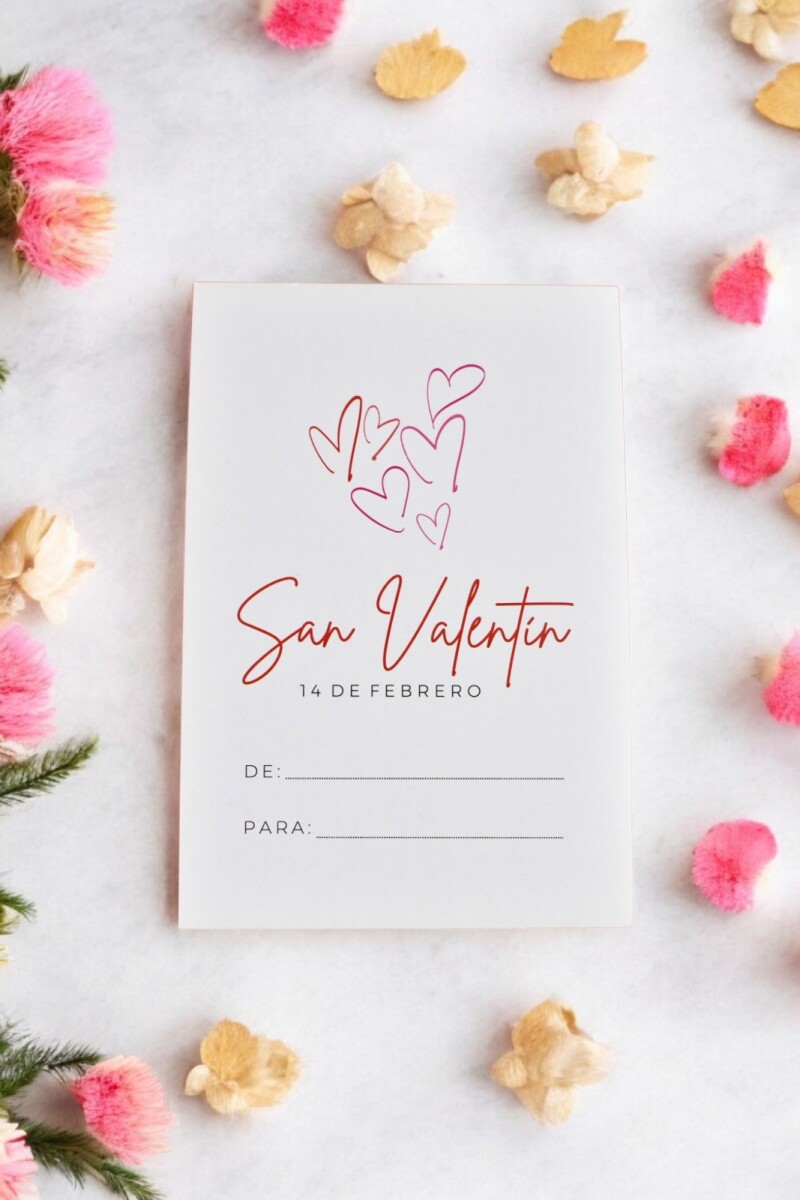 Tarjeta san valentin 10x15 - DISEÑO 4 