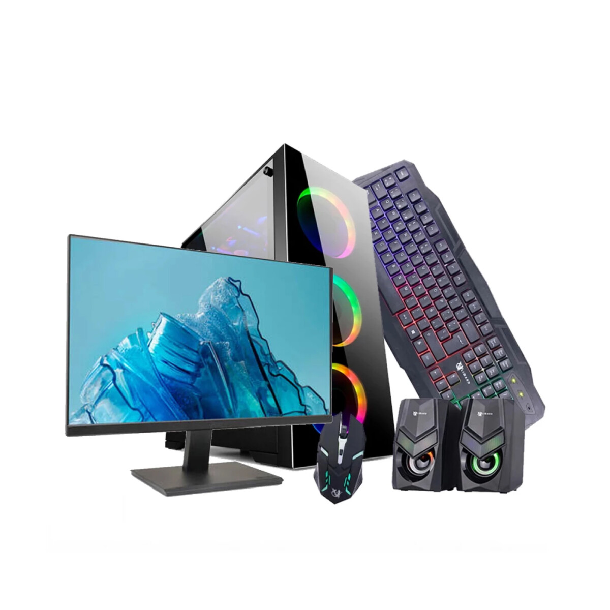 PC GAMER PREMIUM 522.AMD Ryzen 7 5700.RAM 16GB.DiscoSólido256GB+D.Duro 500GB.Tarjeta Intel A380 DDR6 6GB +Mon24" 