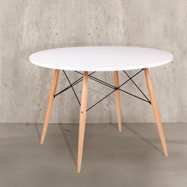 Mesa Comedor ComboHome Eames Redonda Laqueada 100Cm Premium Blanco 1