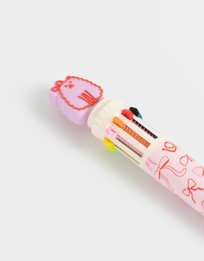 Lapices y Lapiceras Animalito Lapicera Multipen Con Gatito - Rosa Chicle