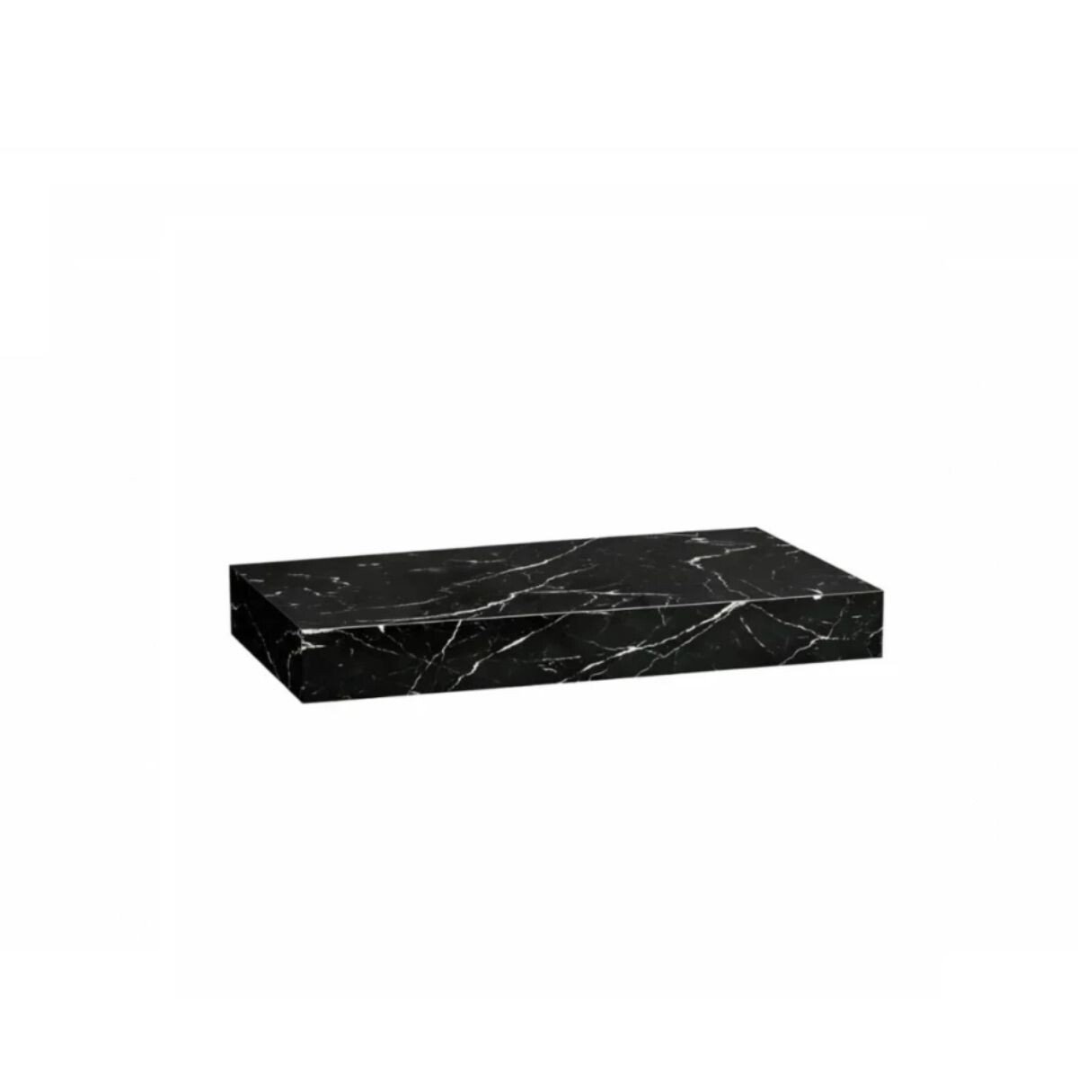 Mueble De Baño Suspendido En Porcelanato Peri Negro Pulido 80 Cm Sin Bacha 