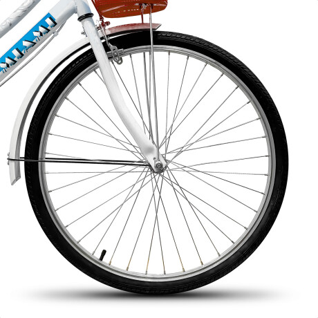 Bicicleta Paseo Expert Miami Dama Rodado 26 + Bolso + Parrilla Blanco